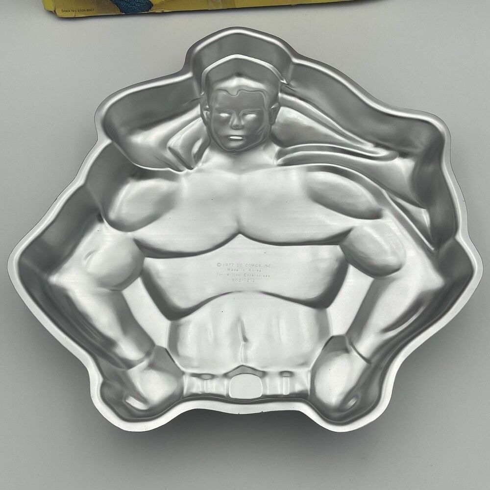 Wilton Batman Superman Super Hero Cake Pan Set Vintage 1977 With Box - Complete - Picture 6 of 16